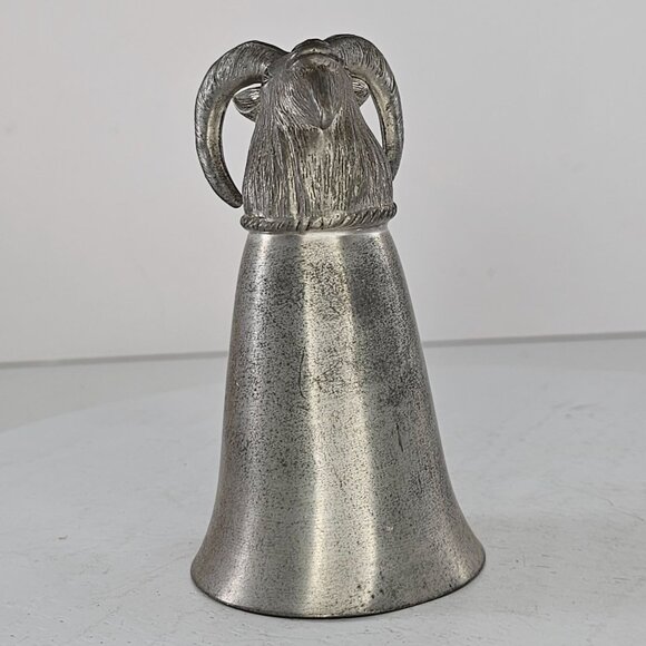 Vintage Connecticut House Pewter Goat Head Stirrup Cup Shot Glass - Picture 2 of 8